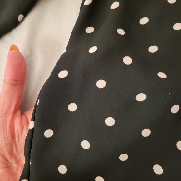 Dark green and white polka dot full sleeve with necktie H&M US4 - Picture 3 of 5
